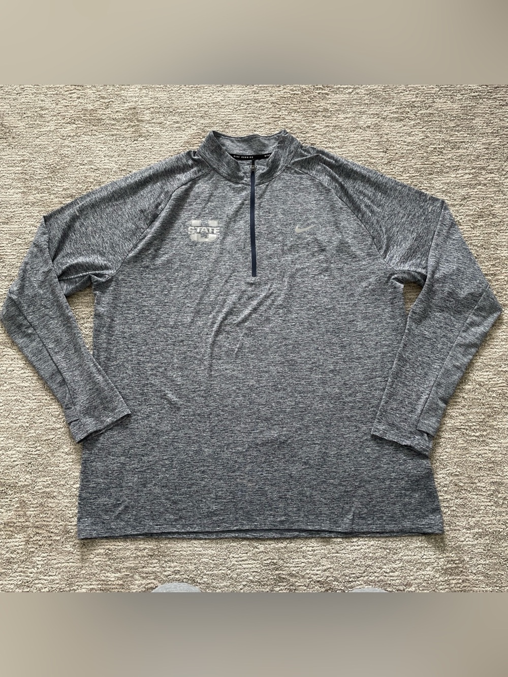 Nike Stride Running Utah State Aggies 1/4 Zip Dri-Fit Pullover Blue Men’s XXL